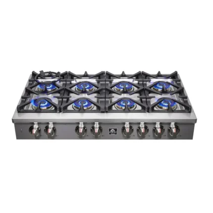 Forno Spezia 48-Inch 8-Burner Gas Rangetop with Griddle and Wok Ring, Stainless Steel (FCTGS5751-48)