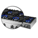 Forno Lseo 48-Inch 8-Burner Gas Rangetop with Griddle, Stainless Steel (FCTGS5737-48) - Image 6